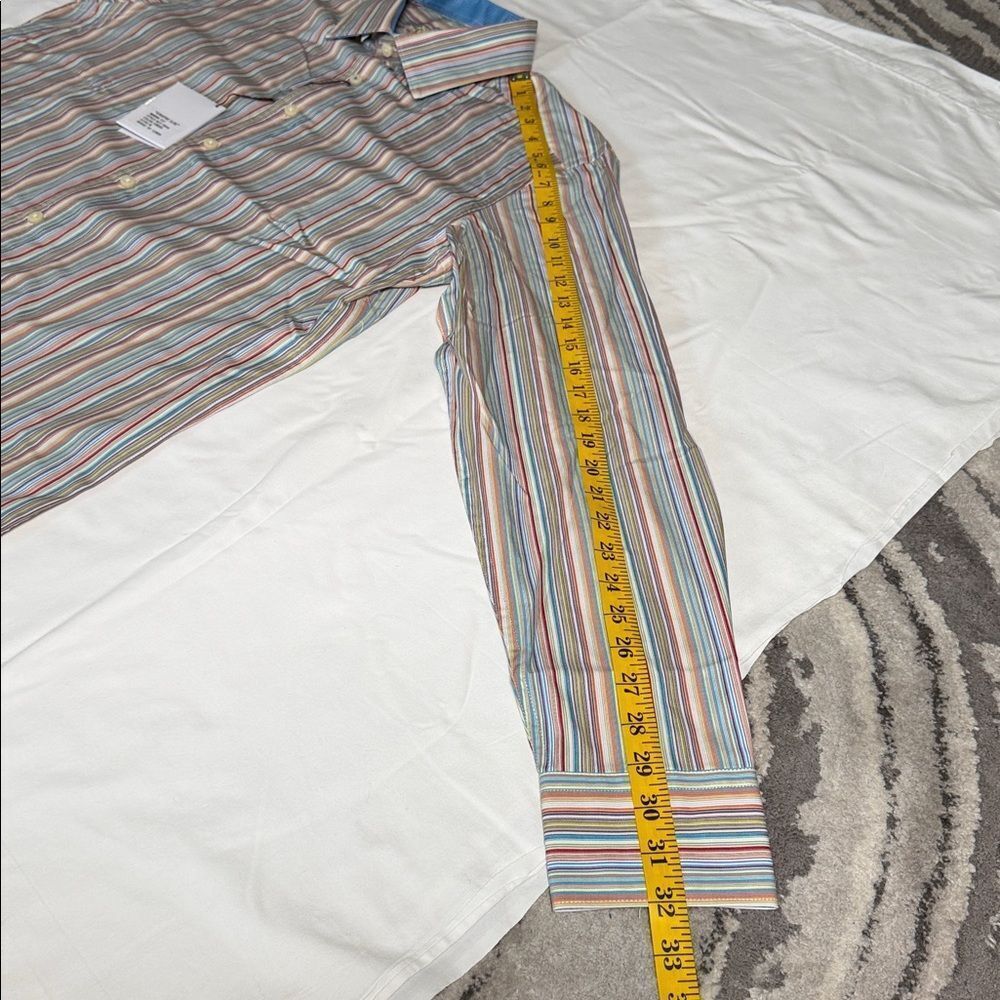 House Of Lords Multi Color Striped Men's Button Up Shirt - Picture 10 of 11